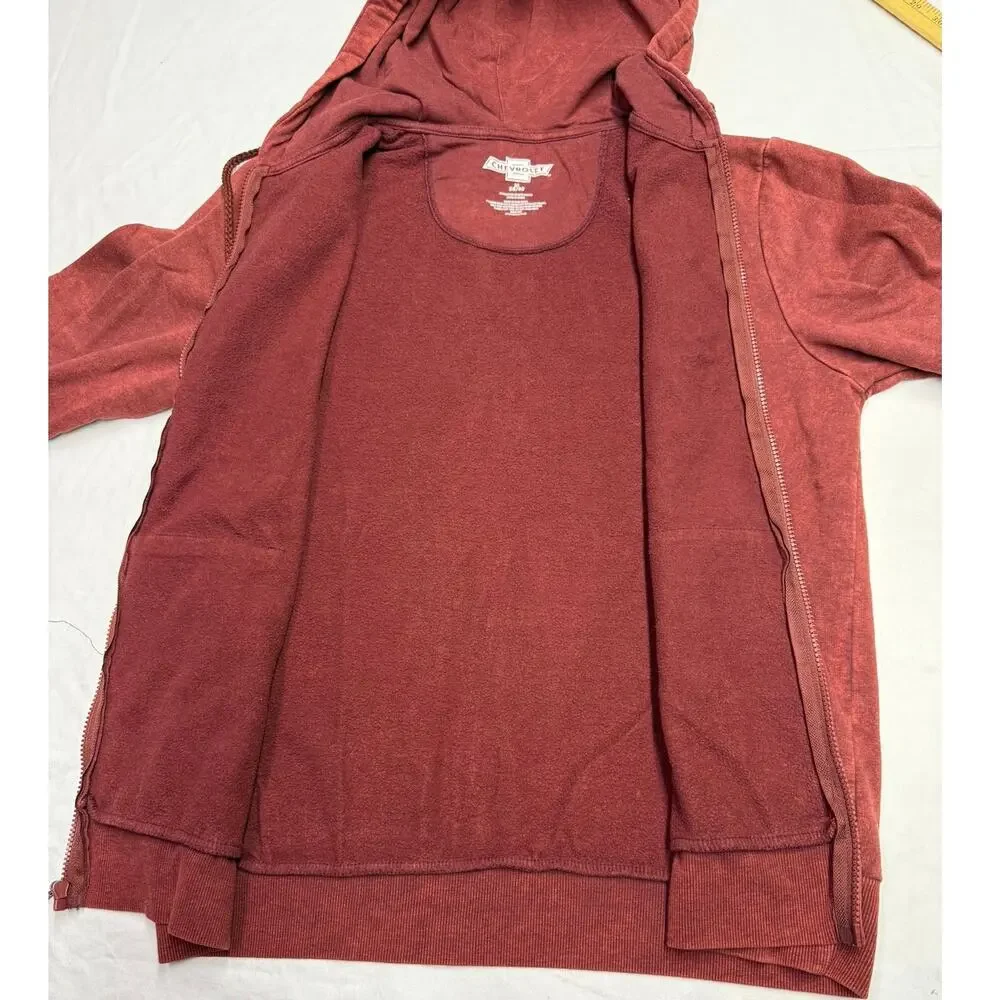 Chevrolet Hoodie full zipper Mens Medium power Racing  Red black Logo - Picture 5 of 8